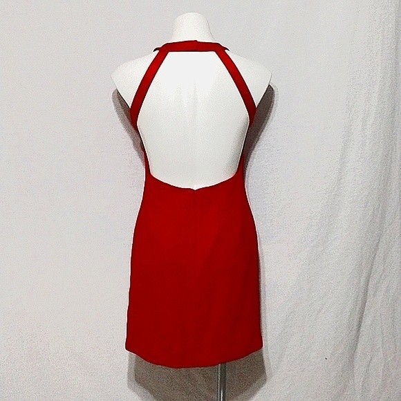 Andrea Polizzi Rex Lester Little Red Open Back Shift Dress Size 8 - Picture 5 of 7